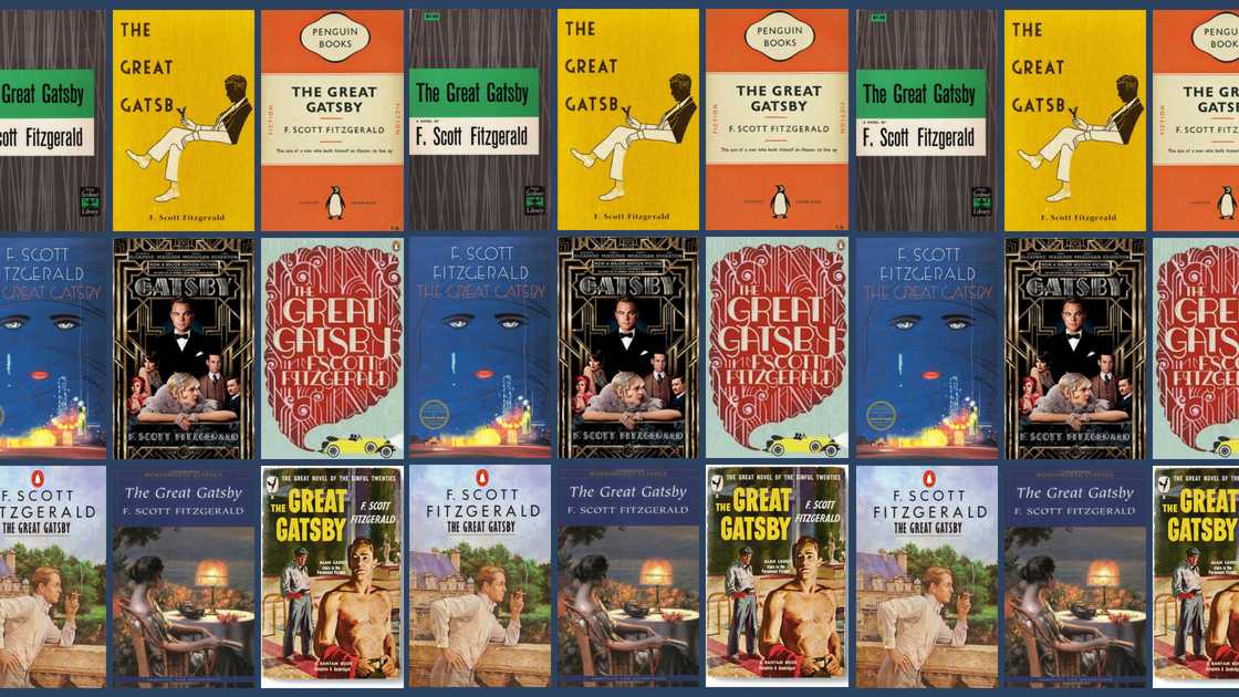 Great Gatsby Book Covers through the years from https://getliterary.com/the-great-gatsby-throughout-the-years/