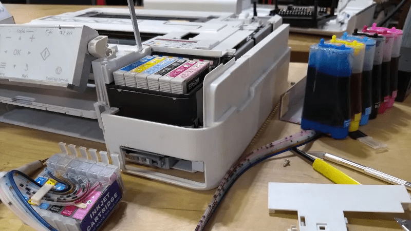 Printer with continuous ink system